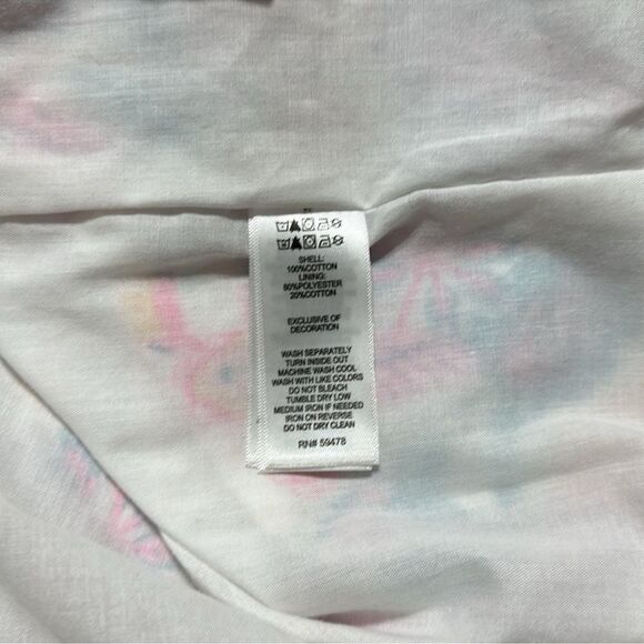 Tommy Bahama 7 White Fuchsia Teal Blue Gold Floral Tropical Cotton Dress - Picture 10 of 14